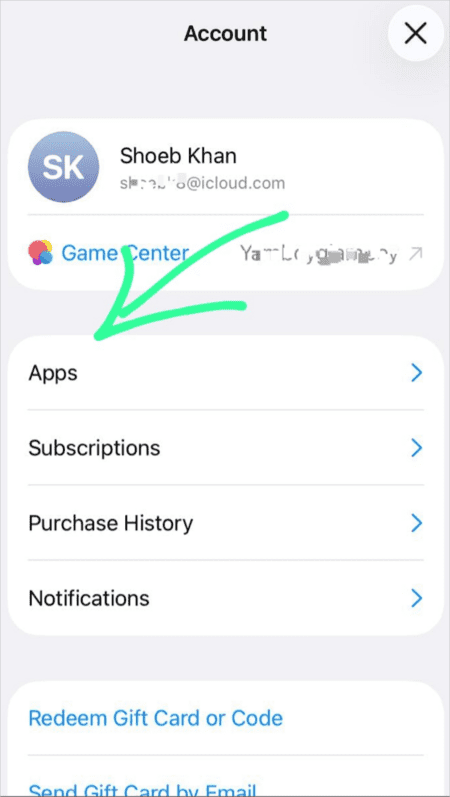 Apps in Account