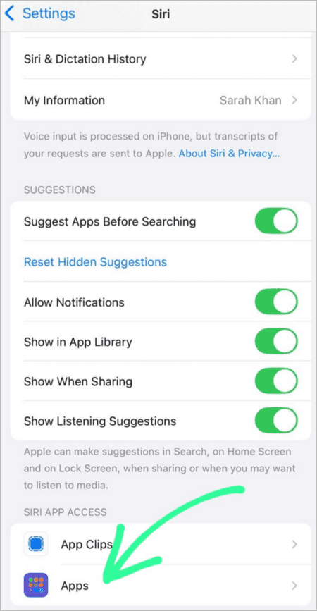 Apps in Siri