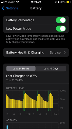 Battery Low Power Mode