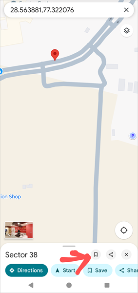 Bookmark option Google Maps