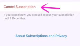 Cancel subscription