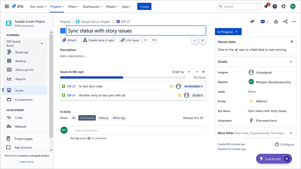 Change status of any one story