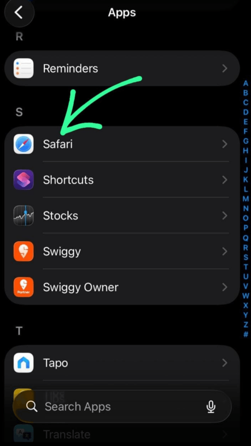 Choose Safari