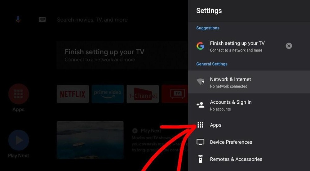 Choose the option- Apps