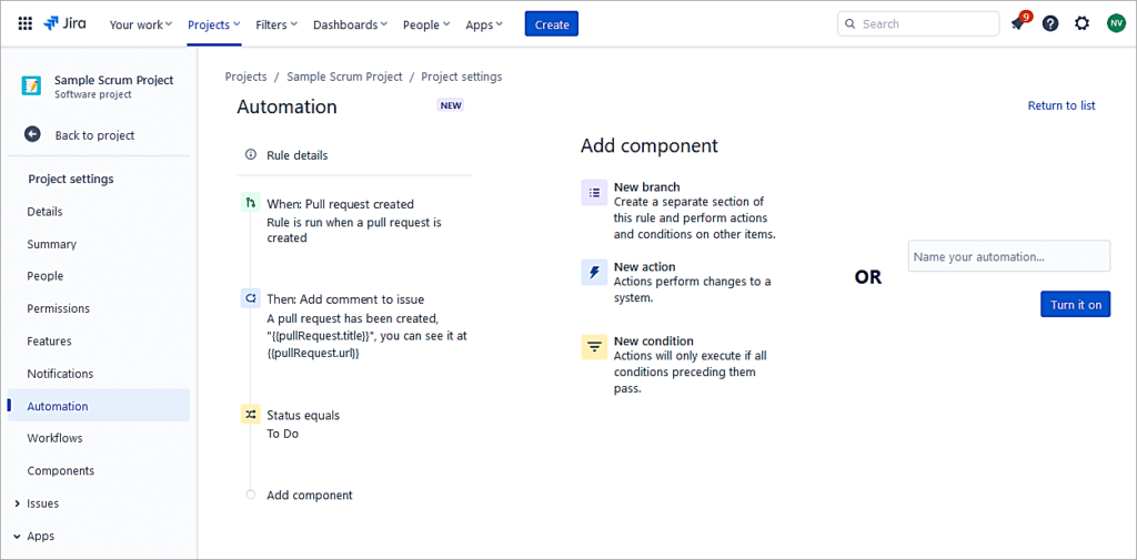 Click on New action ex8