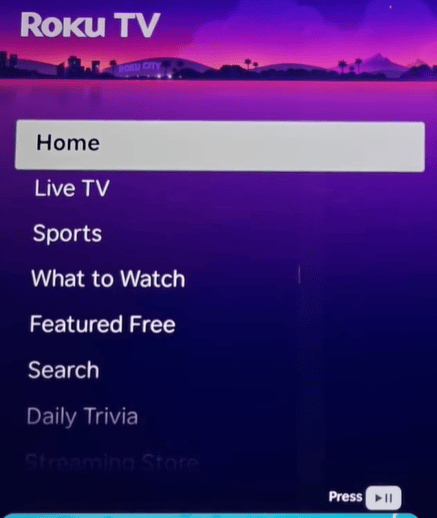 Click on Roku Home