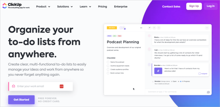 ClickUp to do list 1 To-Do List Apps