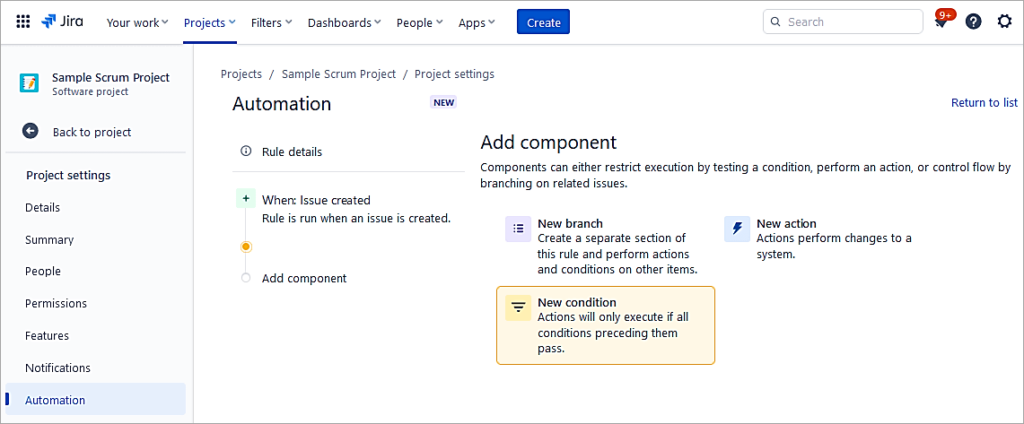 Conditions to refine the rules defined1 Jira Cloud Automation