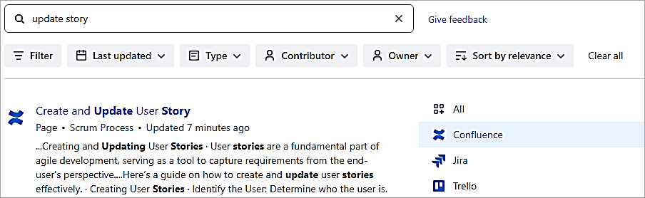 Create and update user story