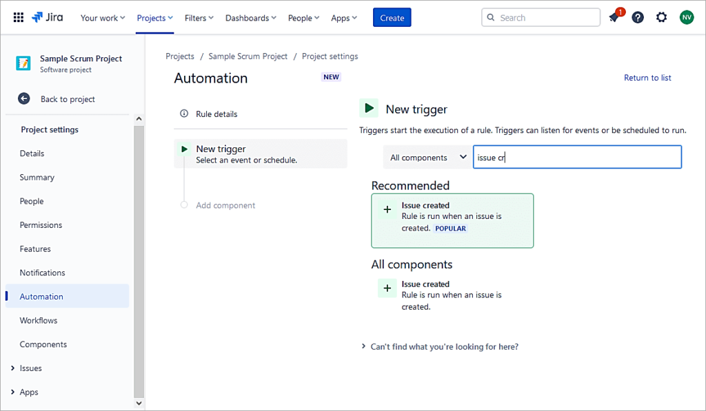 Create automation rule
