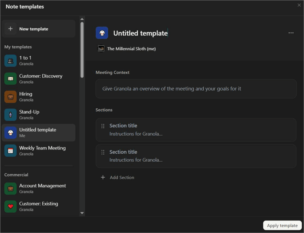 Customizable Templates