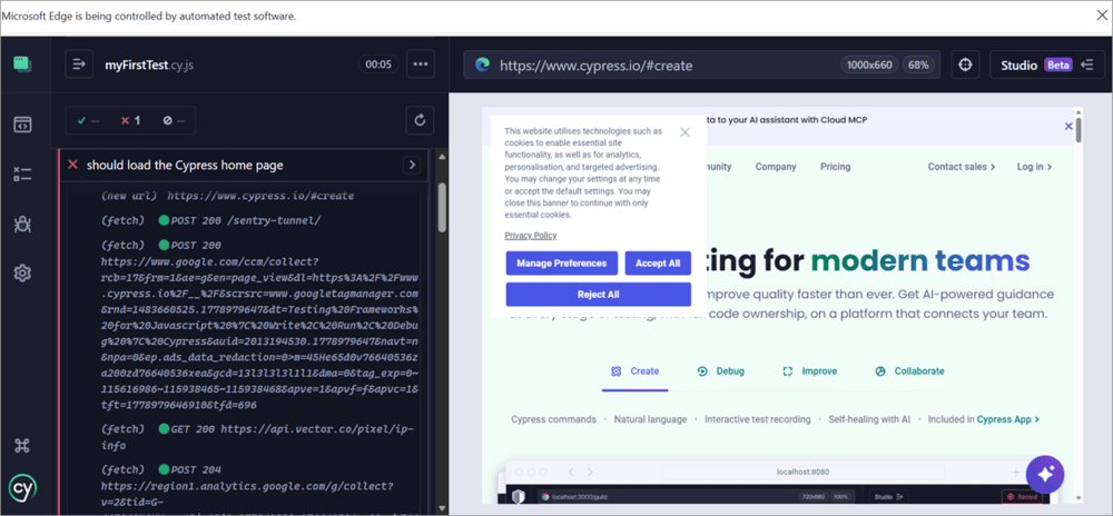 MyFirstTest Edge Launched
