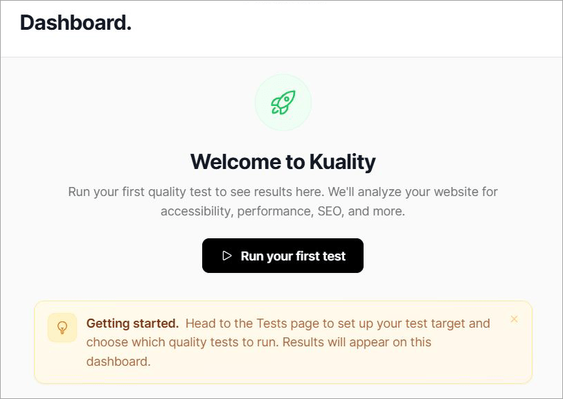 Kuality.io Dashboard