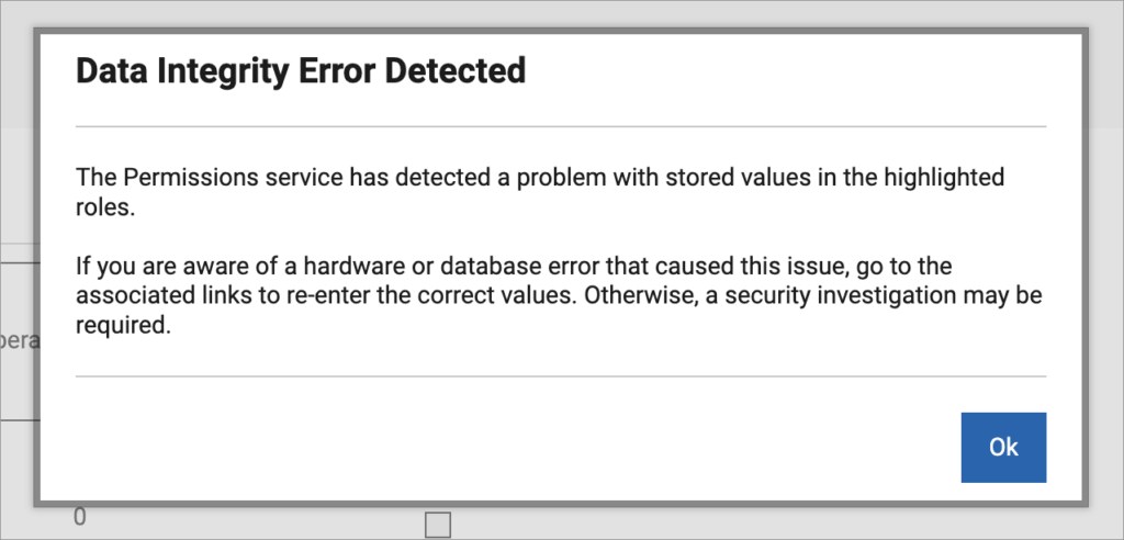 Data Integrity Error