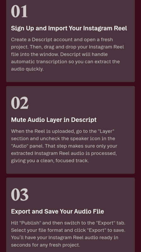 download the Instagram reel's audio