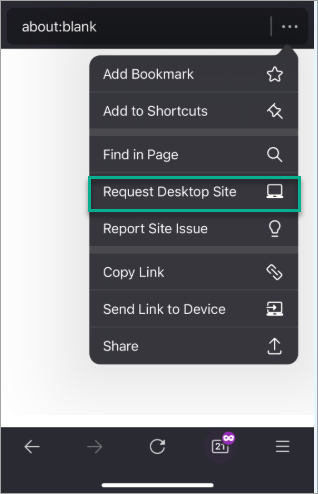 Desktop mode for Firefox
