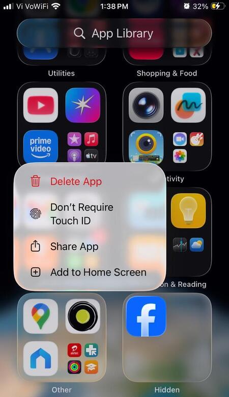 hidden app appears