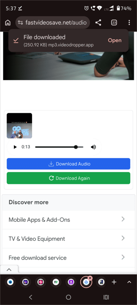 audio file download