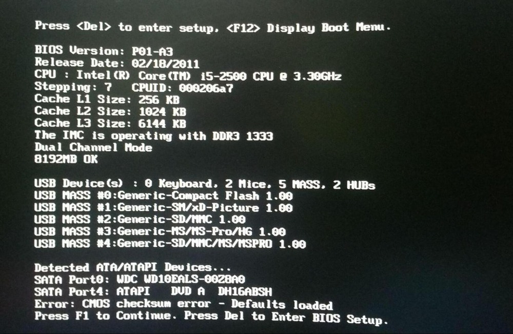 Computer Startup error