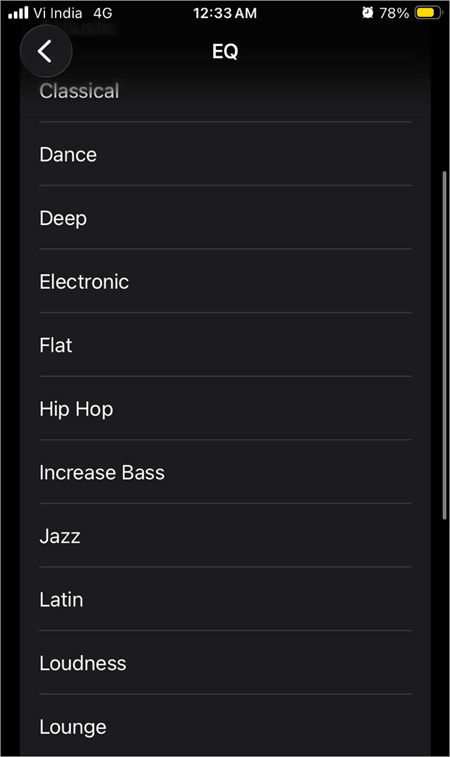 EQ options