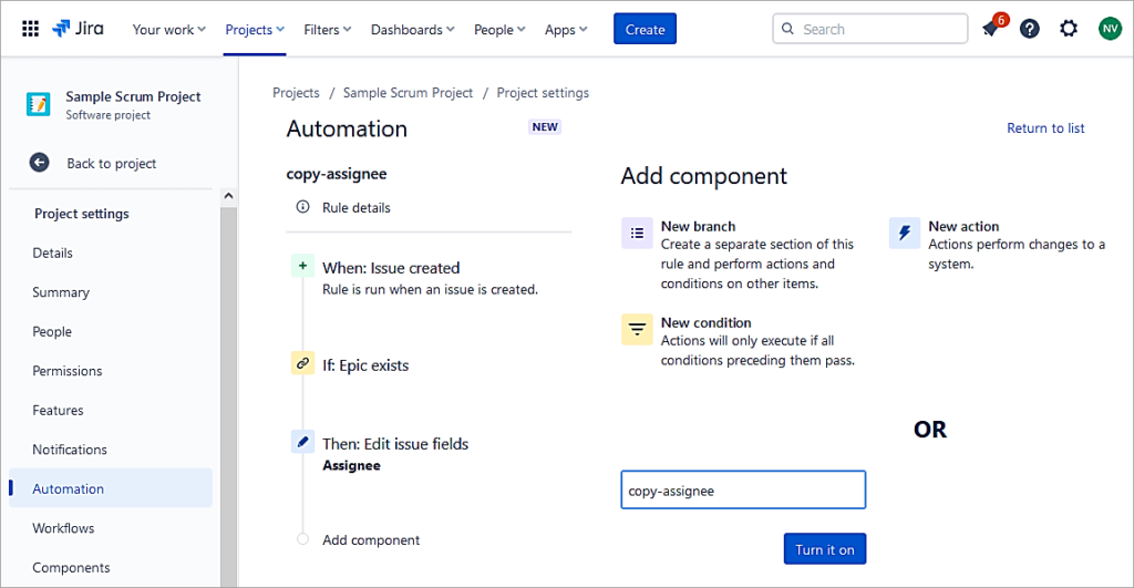 Enter an name for the rule