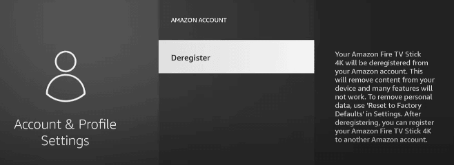 FireTV Account & Profile settings