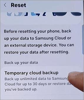 Galaxy Z temporary cloud backup