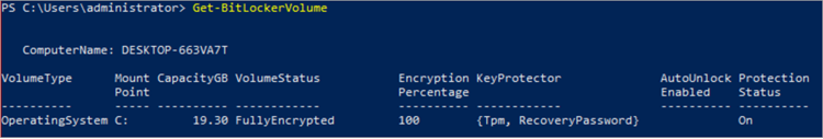 Get-BitLockerVolume