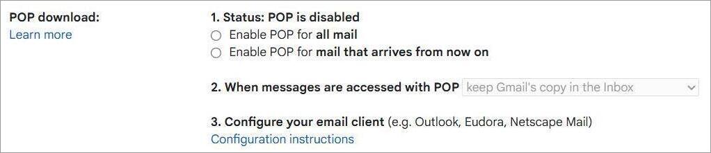 Gmail - Forwarding and POPIMAP