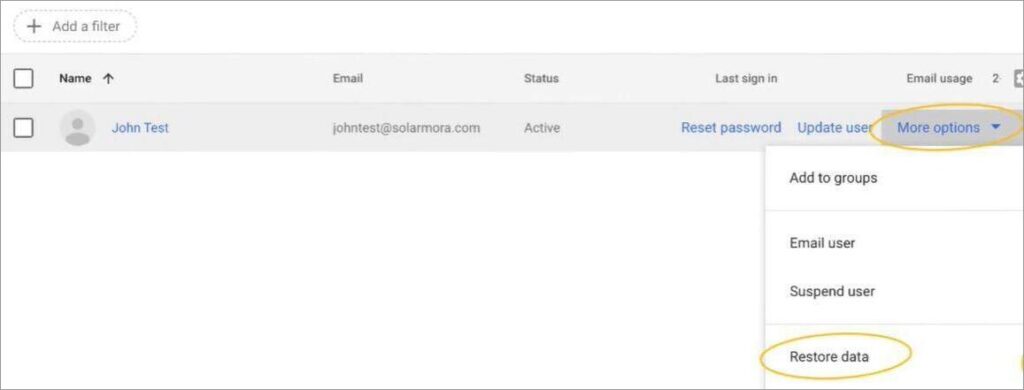 Gmail - Restore Data