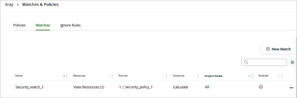 Go to the Watches tab and click on New Watch