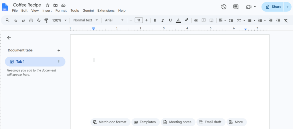 Open Google Docs