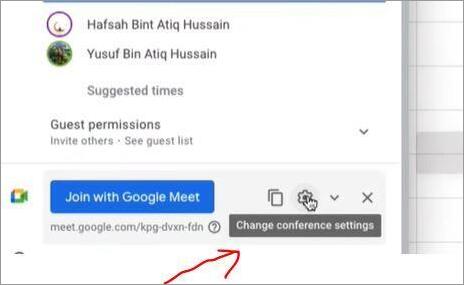 Google Meet Change conference settings