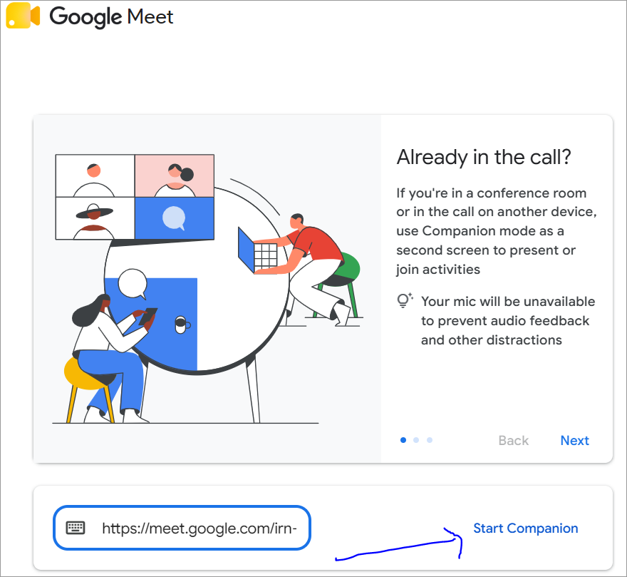 Google Meet - Start Companion