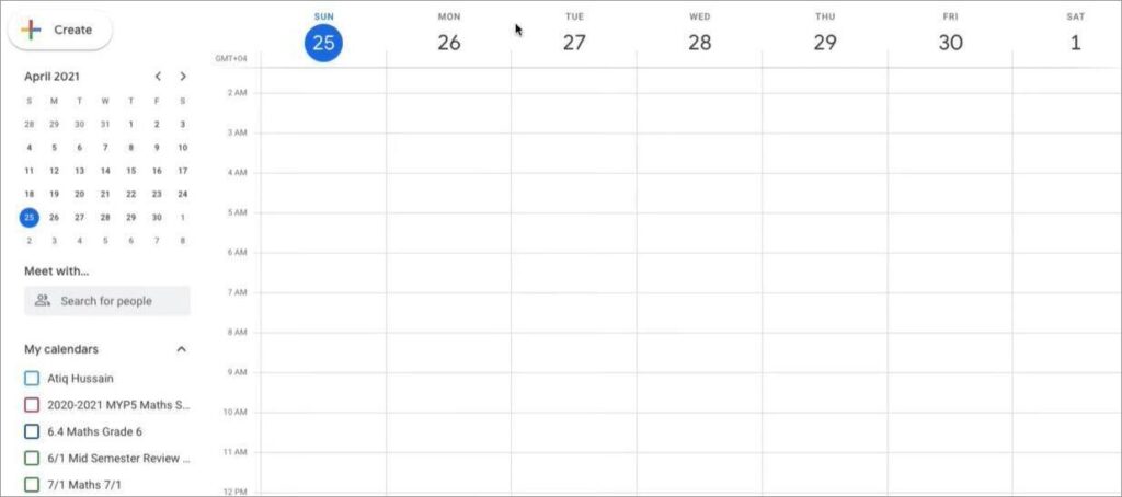 Google Meet calendar