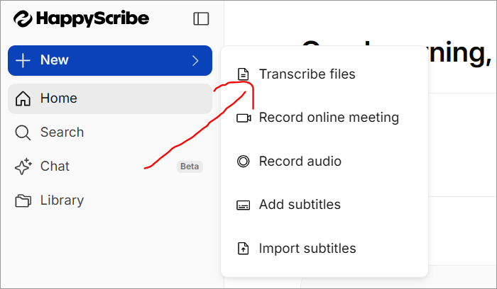 Transcribe files