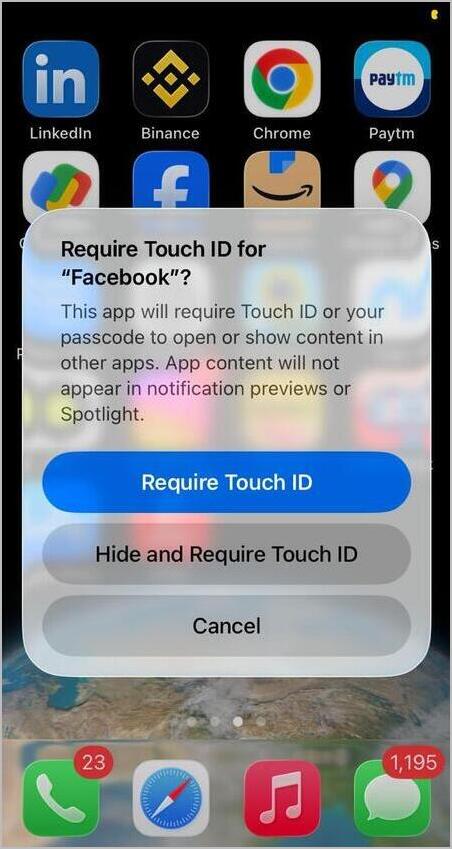 Hide and req touch ID