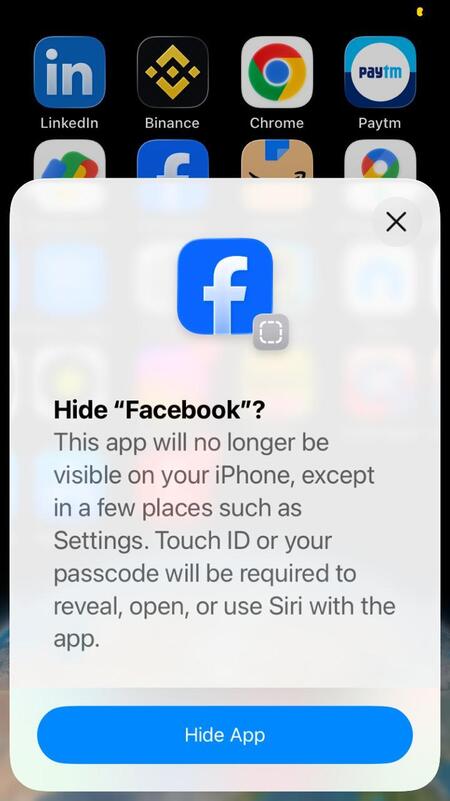 Hide app