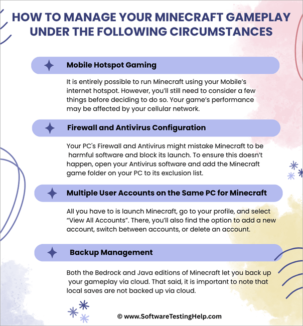 How to Manage Your Minecraft Gameplay Under the Following Circumstances