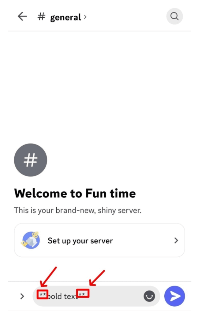 message with two asterisks