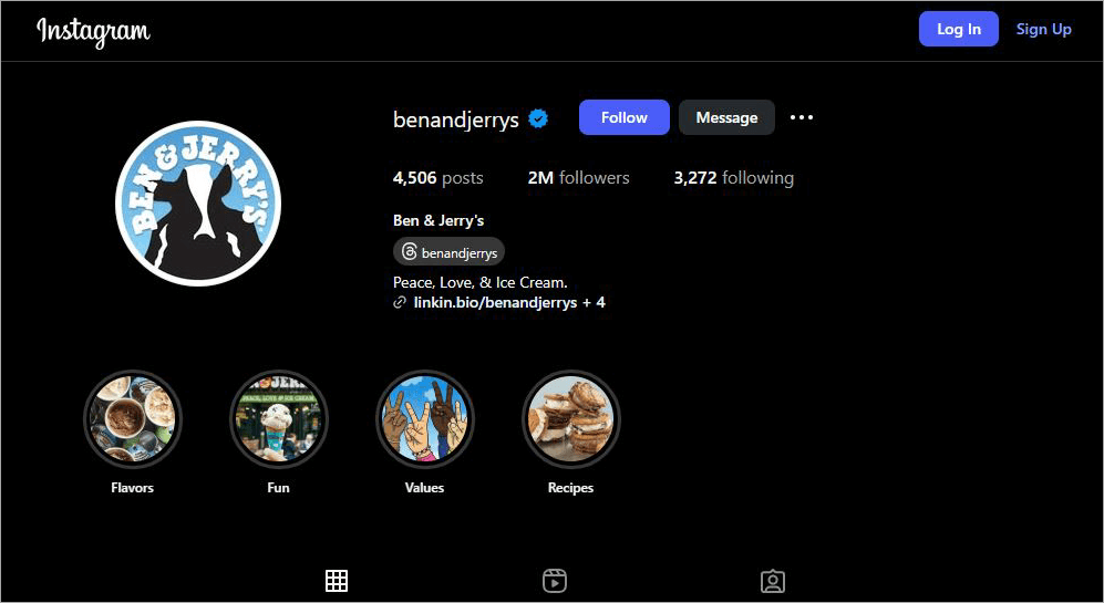 Instagram profile info