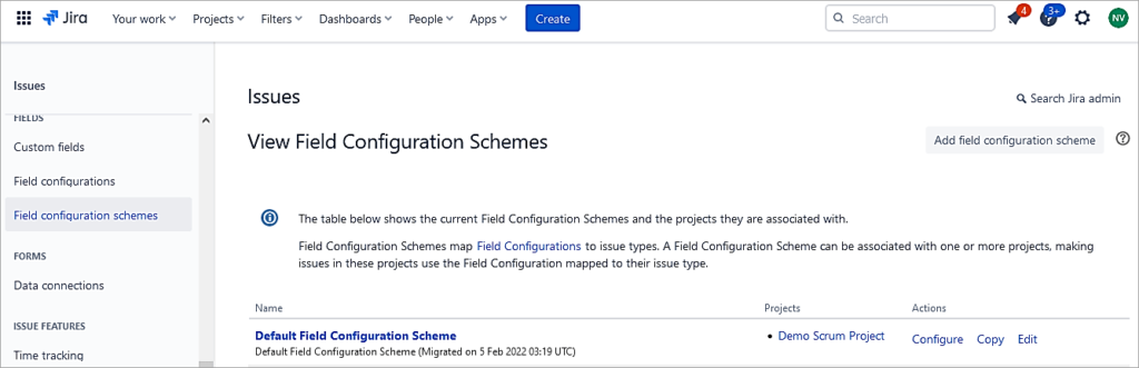 JIRA - Field Configuration schemes