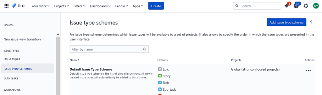 JIRA - Click-on-Add-issue-type-scheme