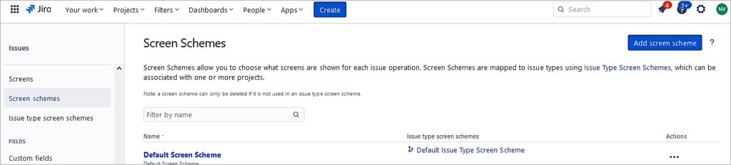 JIRA - Click-on-Add-screen-scheme