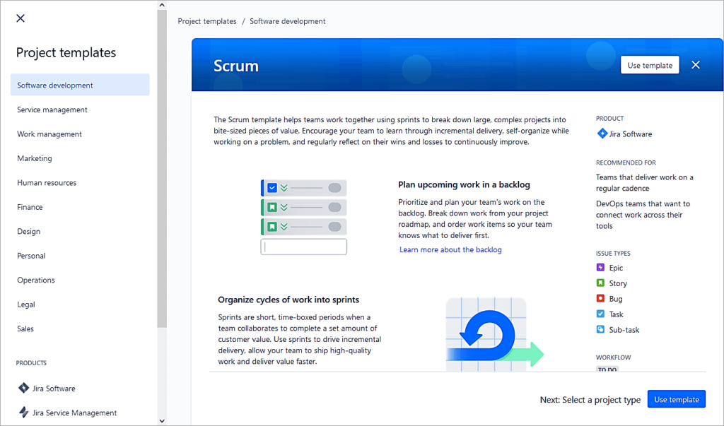 JIRA - project template