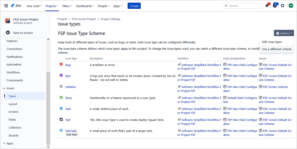 JIRA - Go-to-the-project-settings