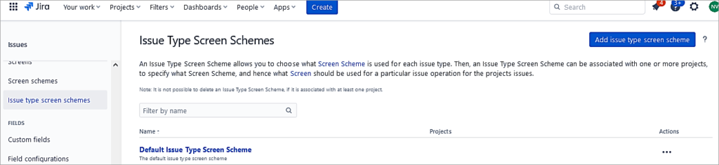 JIRA - Next-add-Issue-type-screen-scheme