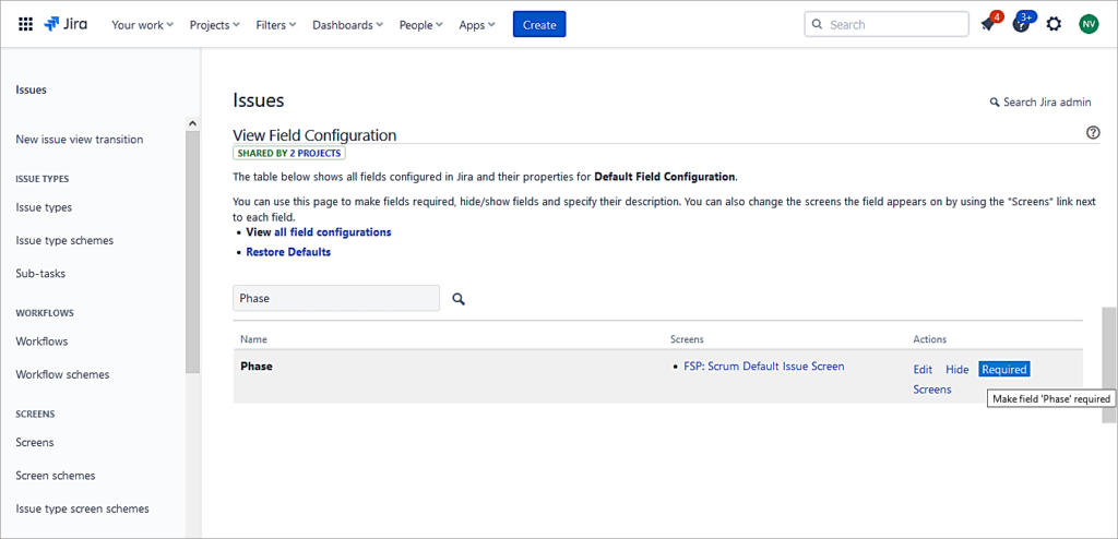 JIRA - Field Configuration1