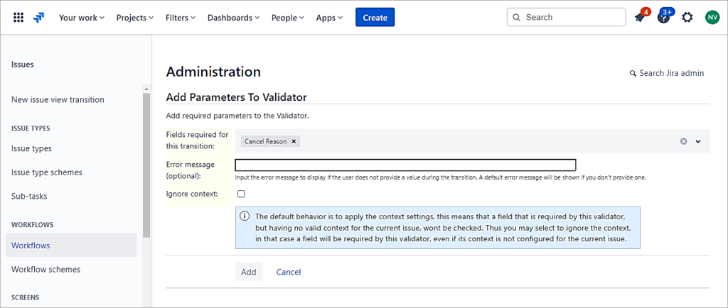Field required validator