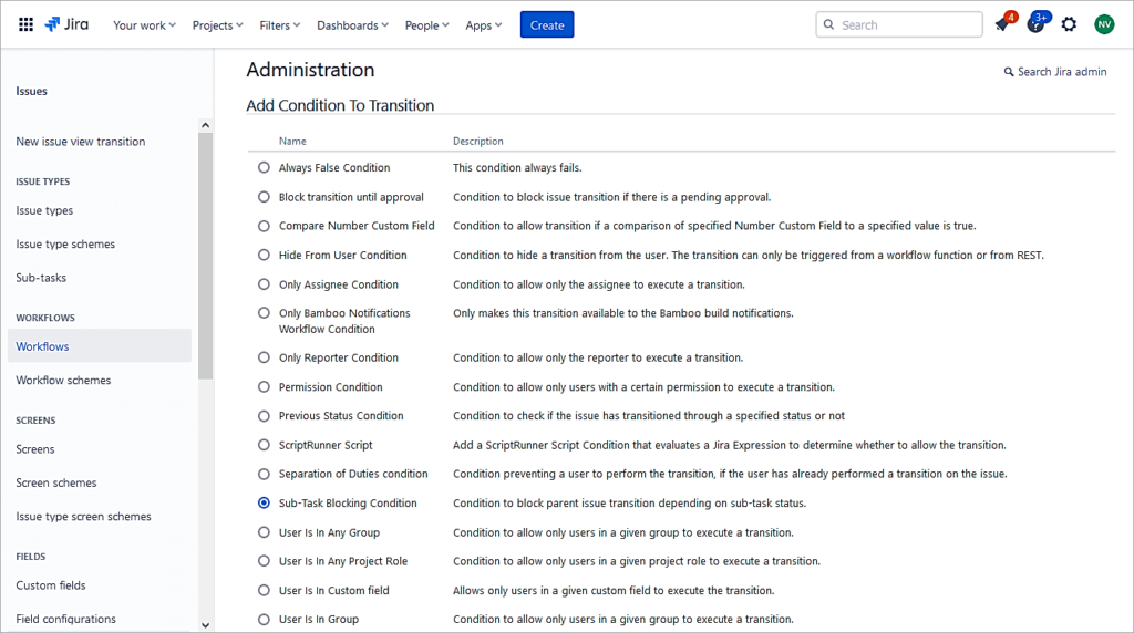 Sub-task Blocking Condition